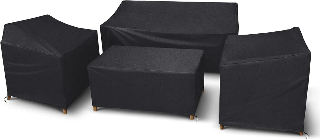 STARTWO Outdoor Furniture Cover Waterproof 4 Piece, Black, Regular, 420D