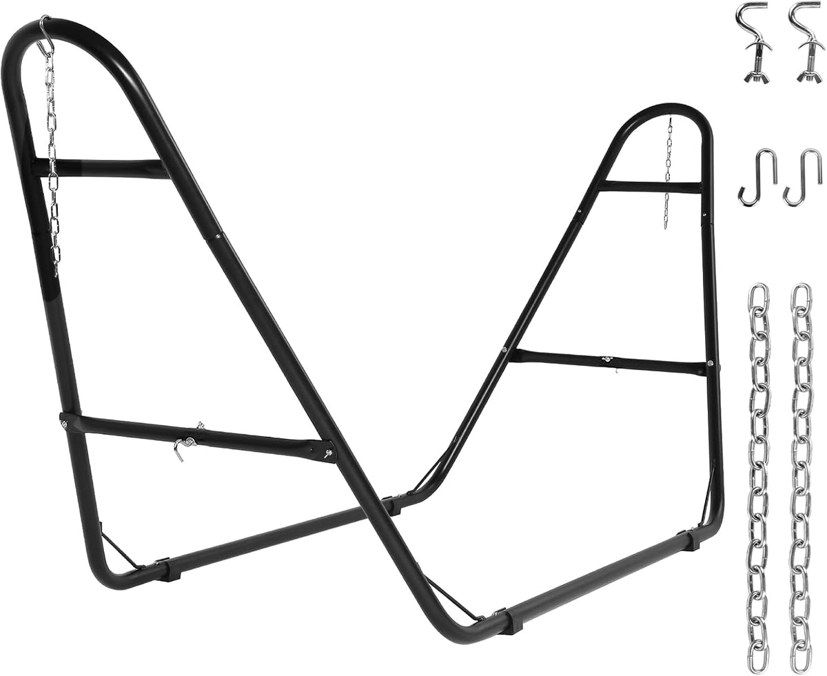 Duble Heavy Duty Steel Hammock Stand for Outside, 550 LBS Capacity