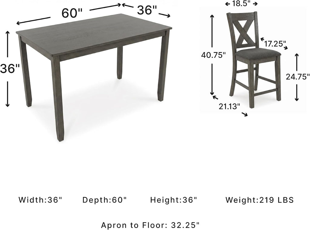 Signature Design by Ashley Caitbrook Counter Height Dining Table Set for 6