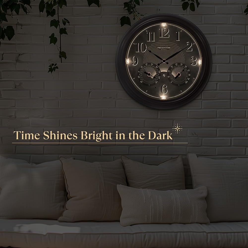 Presentime 18" Illuminated in/Outdoor Clock