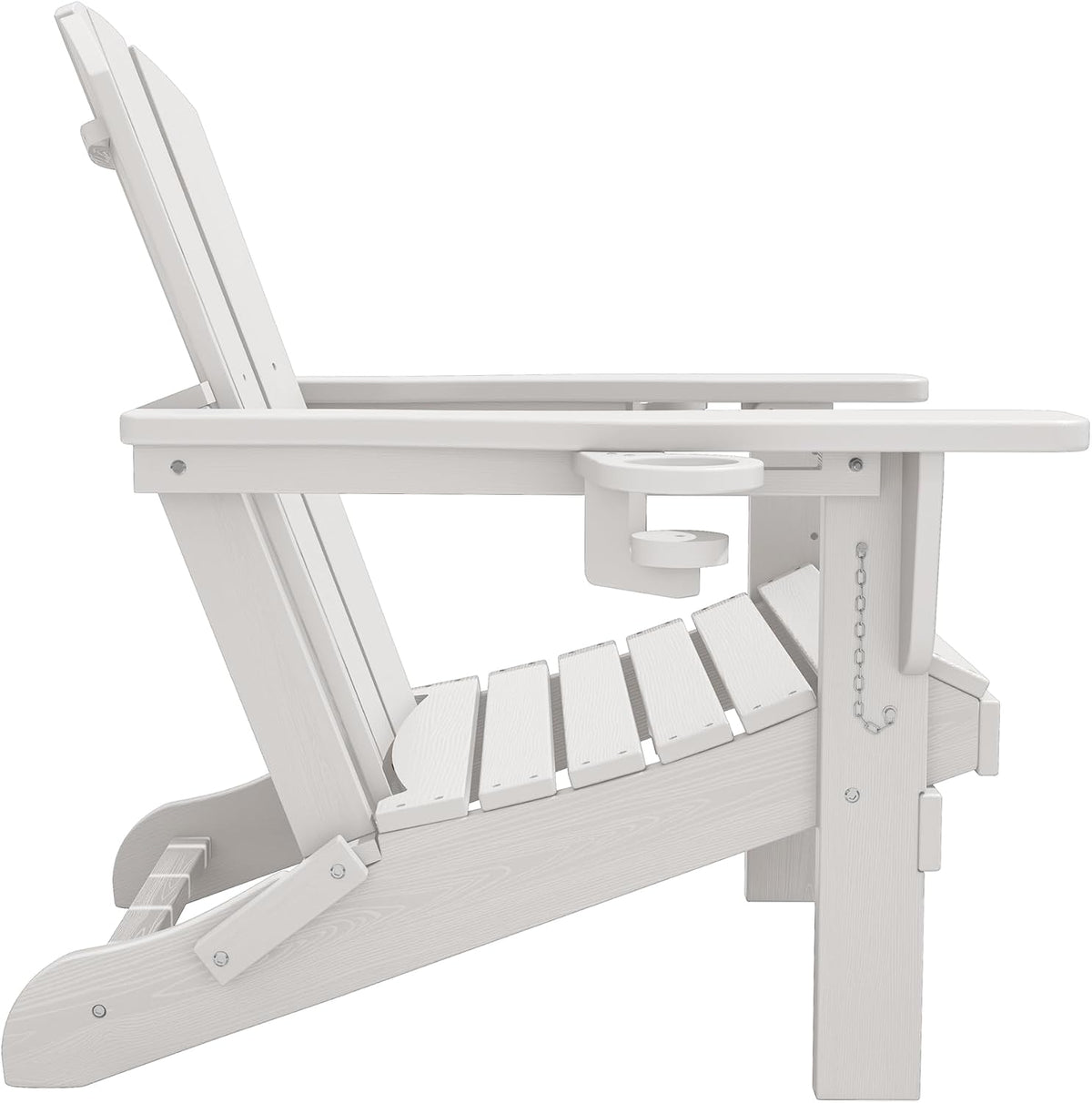 SERWALL Outdoor Adirondack Chair Set of 6 with Cup Holders,Foldable,White