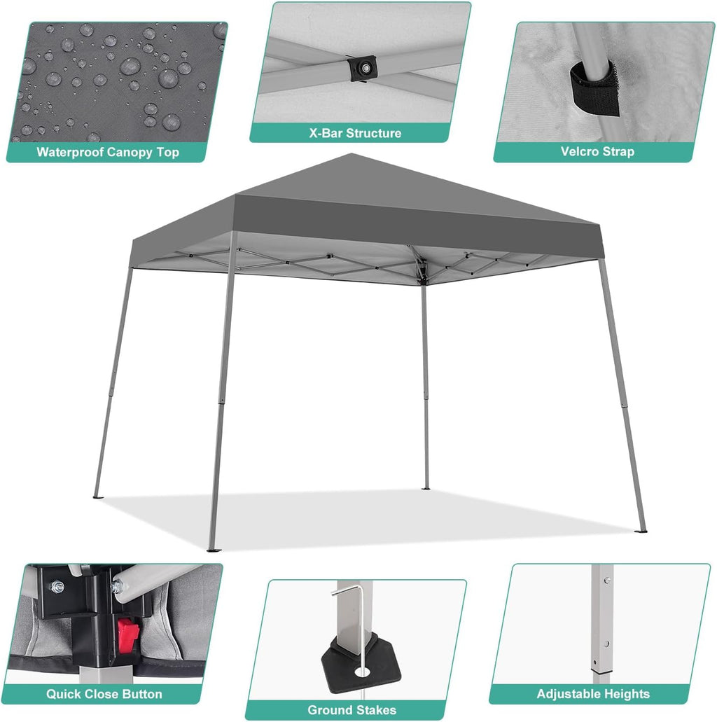 10x10ft slant leg pop up canopy tent, portable shown in use