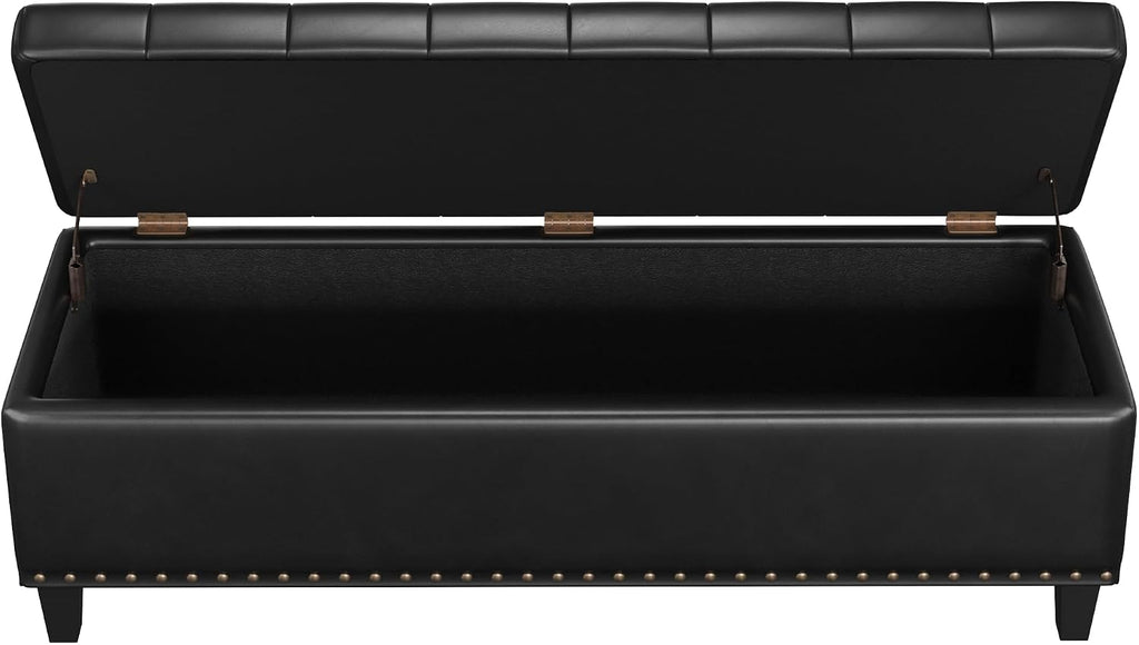 FiveWillowise 51 Inch Storage Ottoman Bench,Large End of Bed Storage Bench