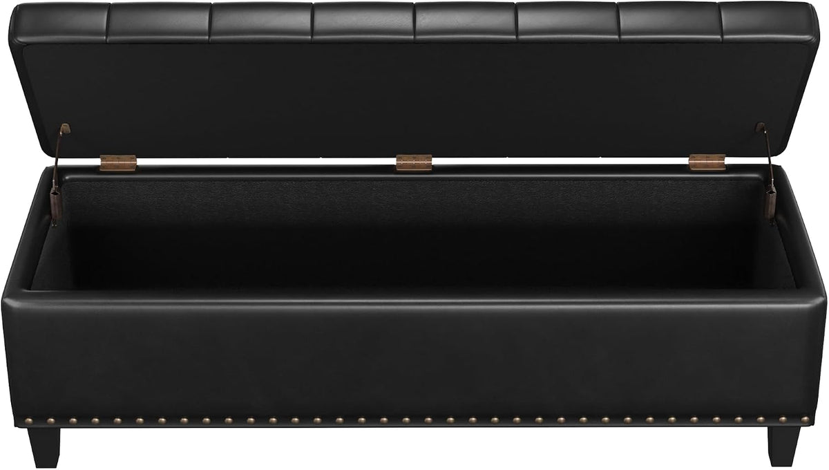 FiveWillowise 51 Inch Storage Ottoman Bench,Large End of Bed Storage Bench