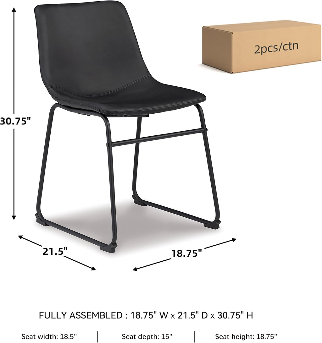 Signature Design by Ashley Centiar Dining Chairs Set of 2, Black