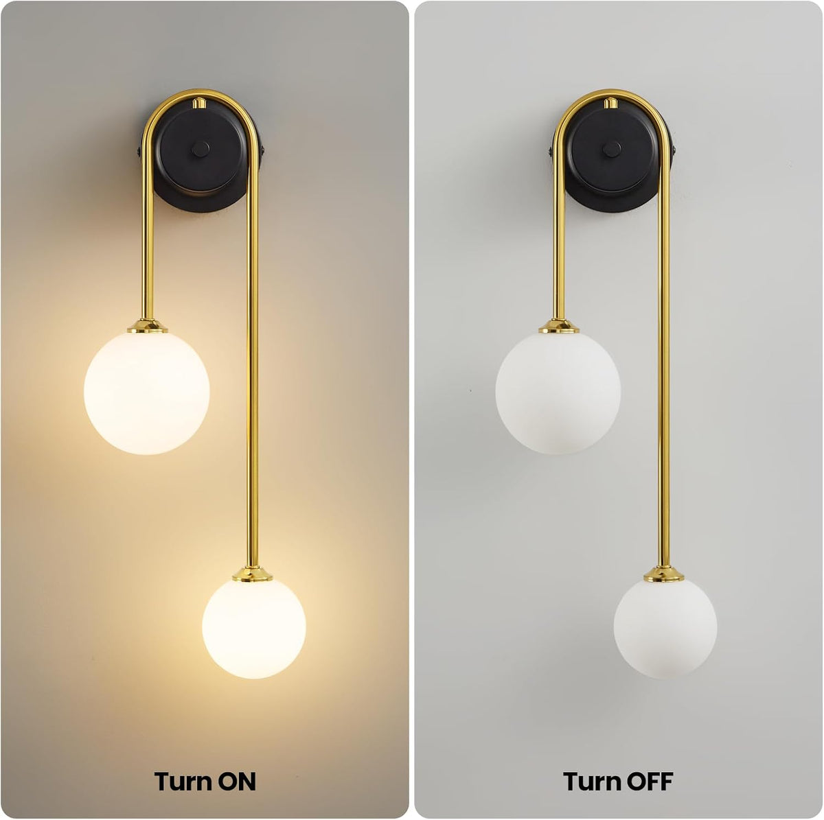 Globe Wall Sconce, Double Hanging Ball Sconce, Modern Indoor Sconces