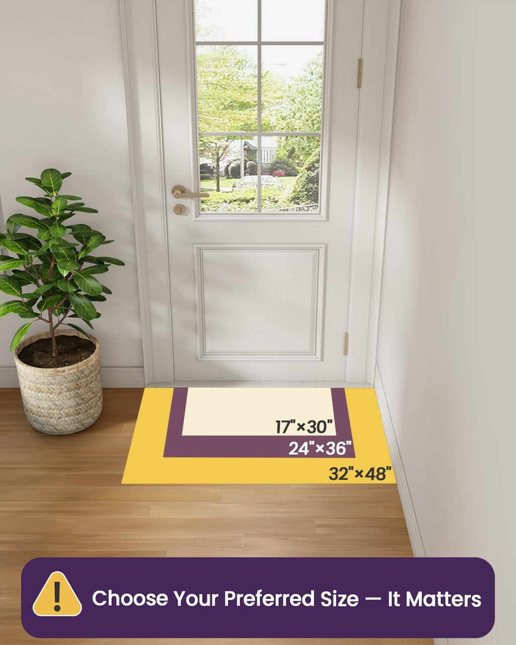 DEXI Ultra Thin Indoor Door Mat 24x36, Entrance Doormats, Beige