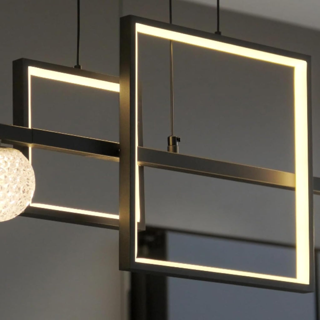 ORANOOR Modern LED Pendant Lights, 47inch Dimmable Linear LED Chandelier