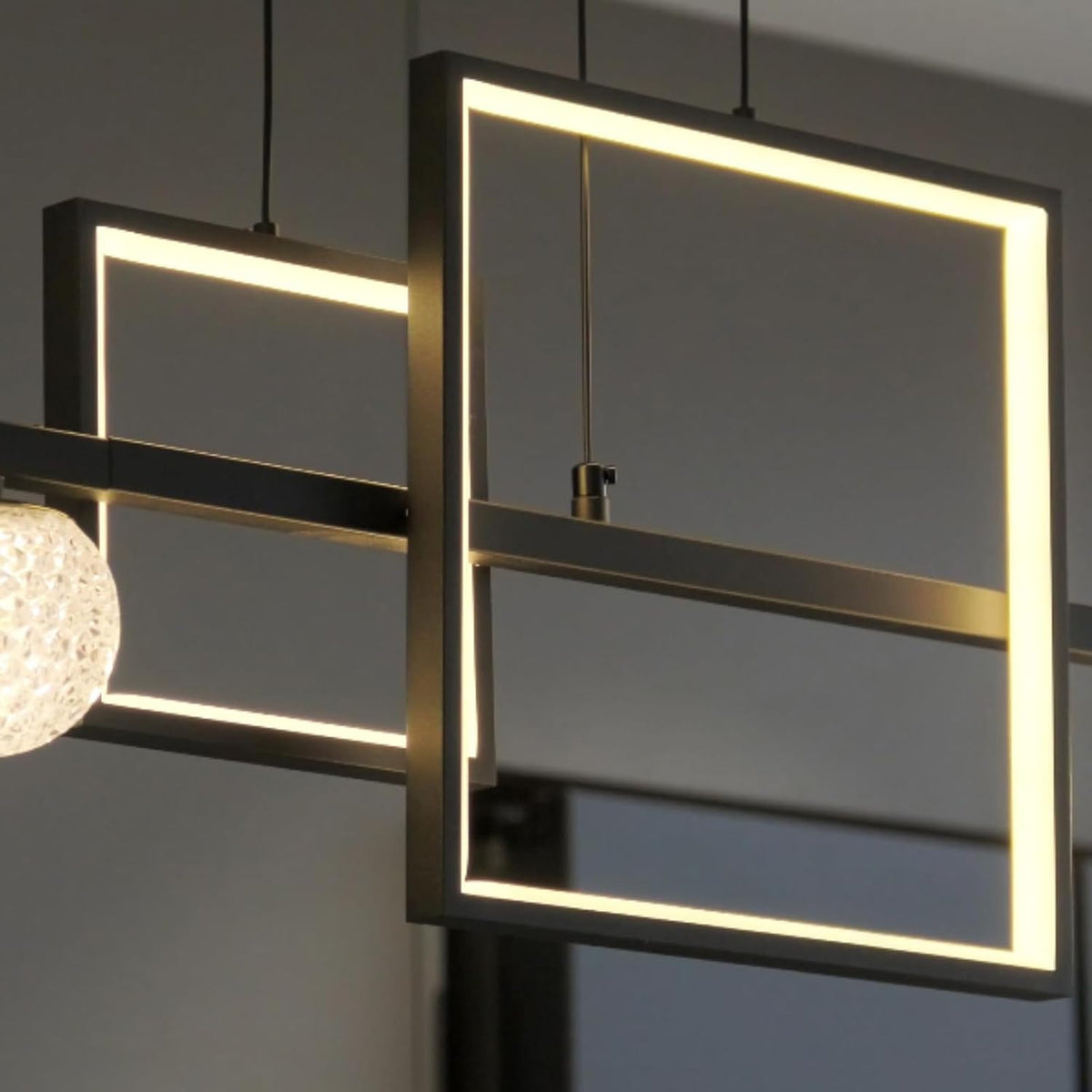 ORANOOR Modern LED Pendant Lights, 47inch Dimmable Linear LED Chandelier