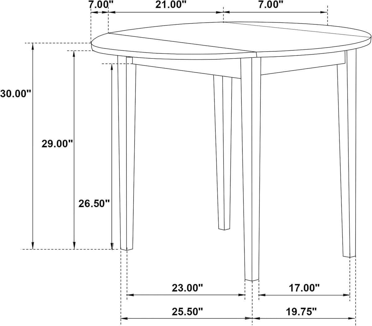 CARTESIAN 3-Piece Round Drop Leaf Dining Set, Cappuccino Table with Ladder Back Chairs, Cream Upholstery