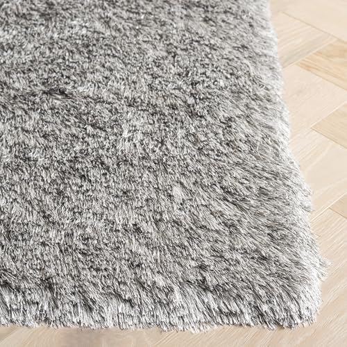 SAFAVIEH Area Rug 5x7 - Paris Shag Collection - Silver, Handmade, Soft Flowing Pile, Ideal for Living Room, Bedroom, Dining Space (SG511-7575)