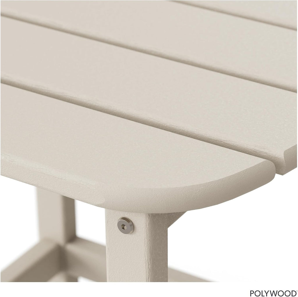 POLYWOOD SBT18SA South Beach 18" Outdoor Side Table, Sand