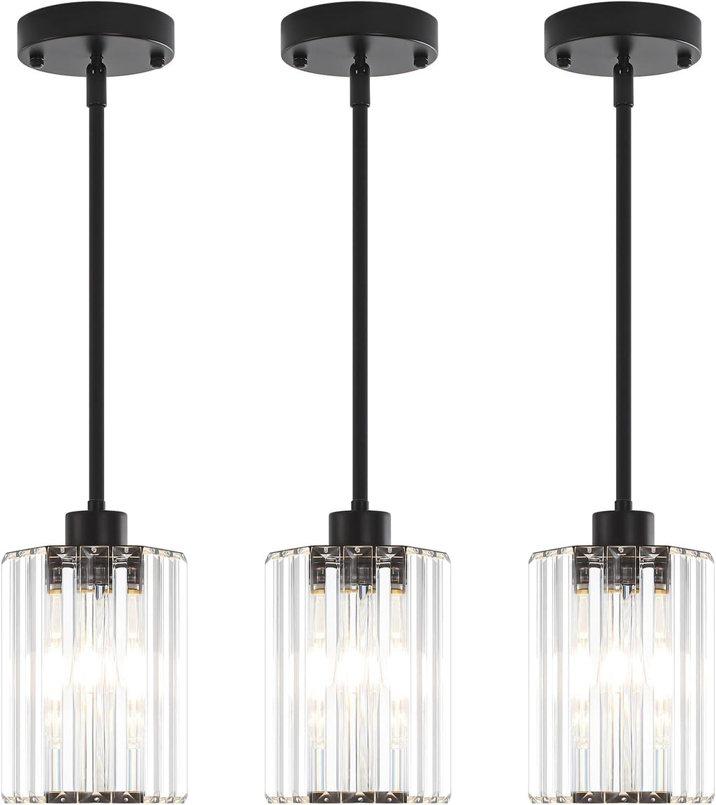 Black Pendant Lights Kitchen Island Modern Crystal Hanging Pendant Light