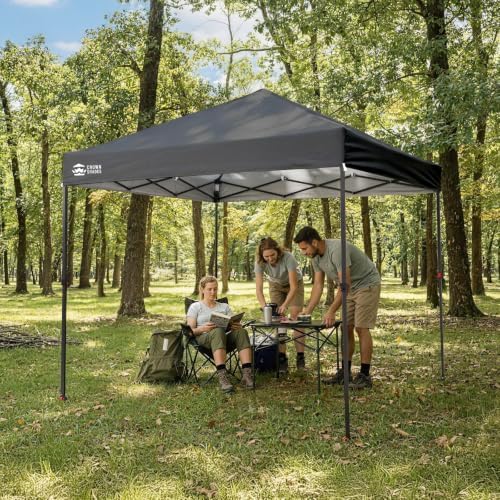 CROWN SHADES 8x8 Pop Up Canopy, Outdoor Canopy Tent, Gray