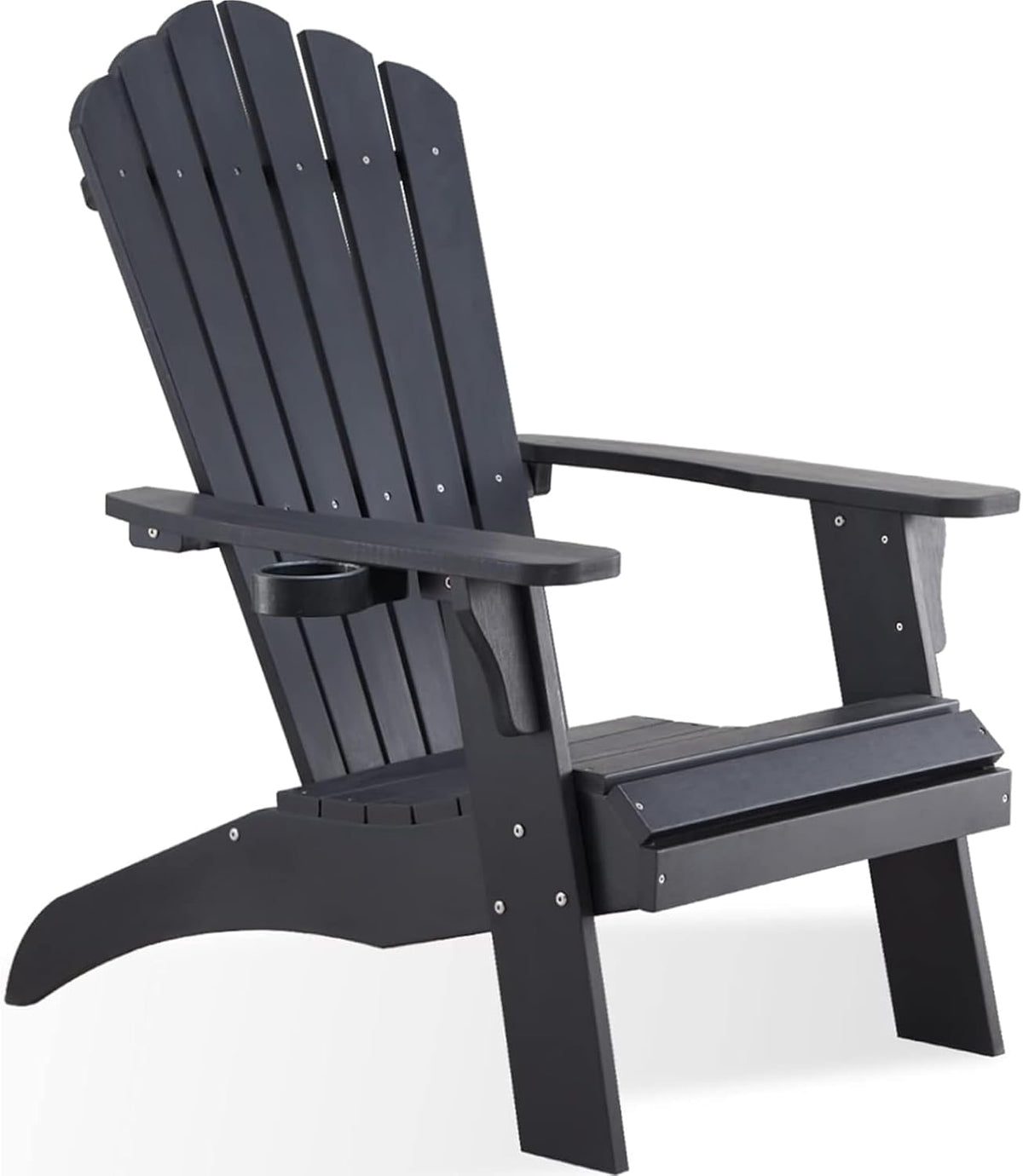 Psilvam Oversized Adirondack Chairs with Cup Holder, Black