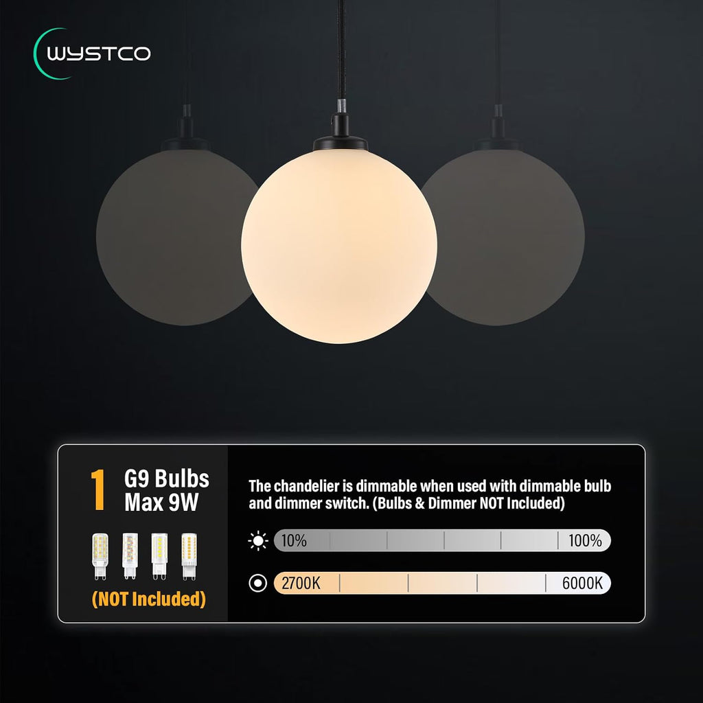 1-light globe chandelier, modern gold pendant lights, smoke, package contents