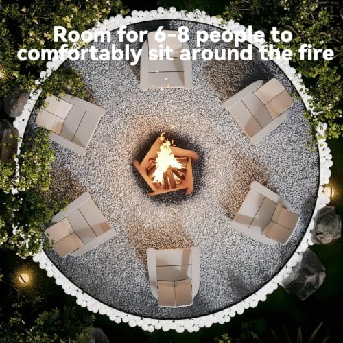 Decoroca Corten Steel Fire Pit - 27'' Wood Burning Fire Pits Outdoor