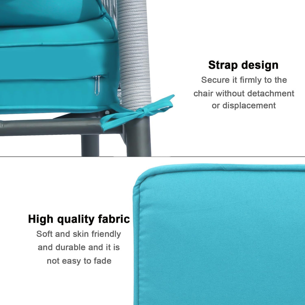 Outdoor Cushion Covers 4 Pack Waterproof&Fade Resistant Zipper Patio Furniture Cushion Covers for Couch,Sofa,Chair (Replacement Covers Only) (Cyan, 19×19×3)