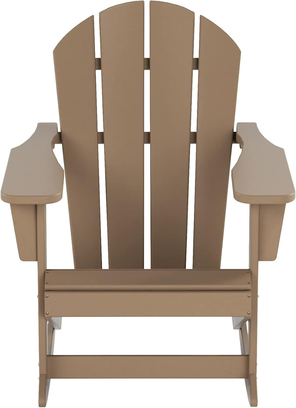 HDPE Laguna Outdoor Rocking Poly Adirondack Chair, Weathered Wood