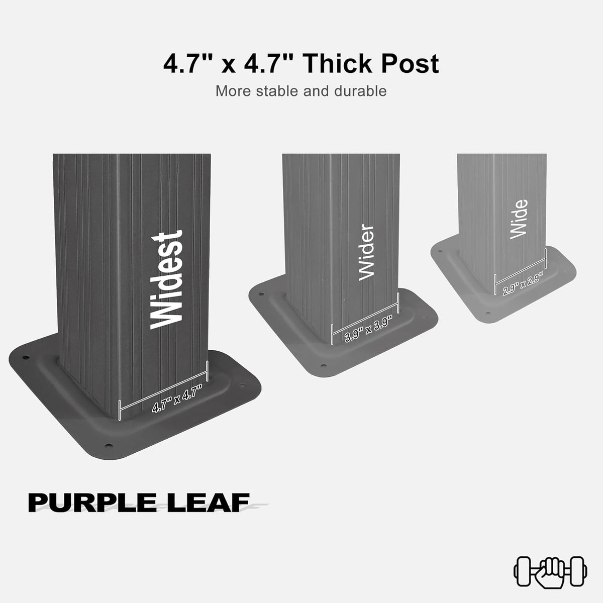 PURPLE LEAF Patio Gazebo 12' X 20' Built-in Drainage System, Gray