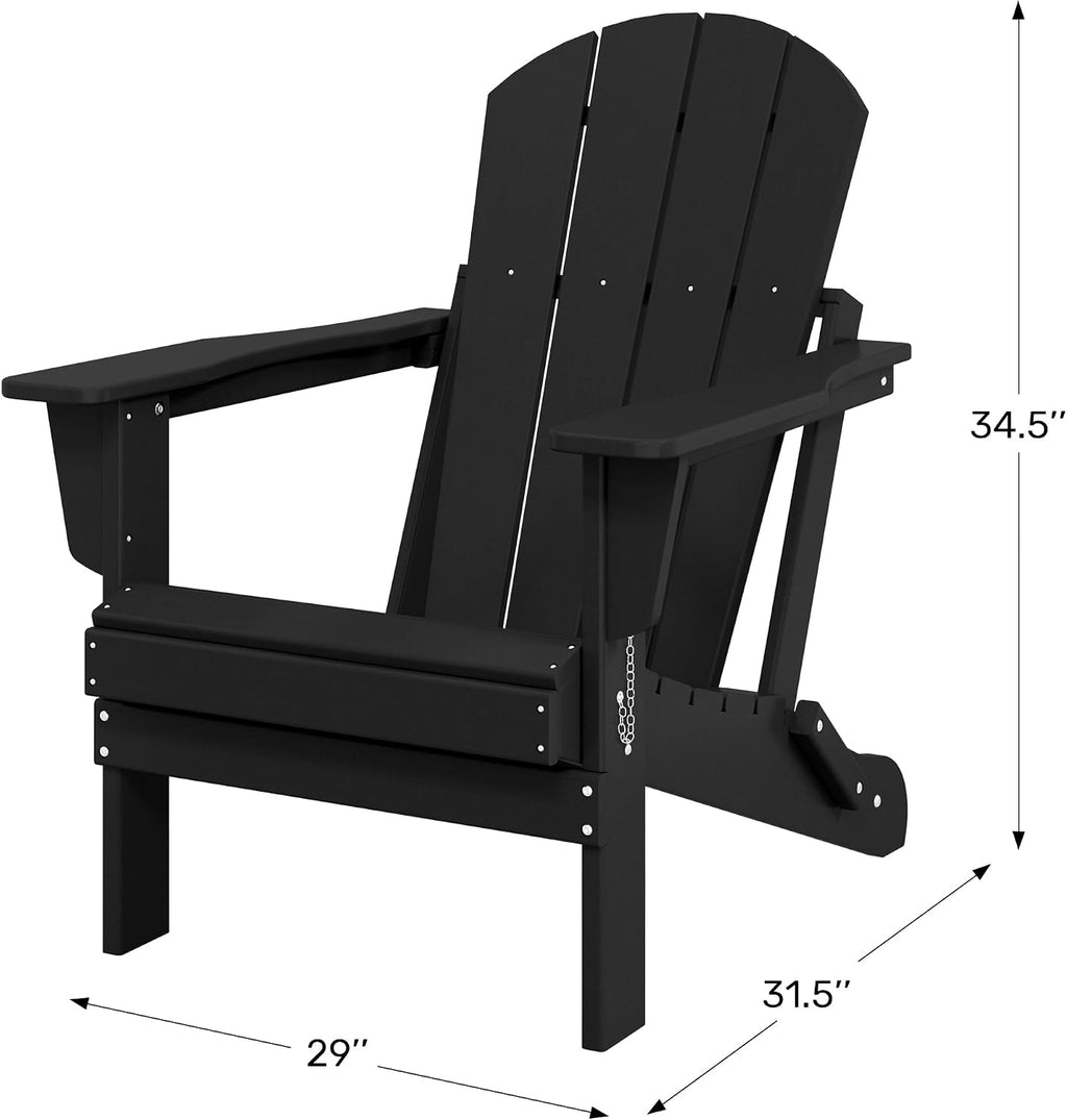WestinTrends Malibu Outdoor Patio HDPE Folding Adirondack Chair, Navy Blue