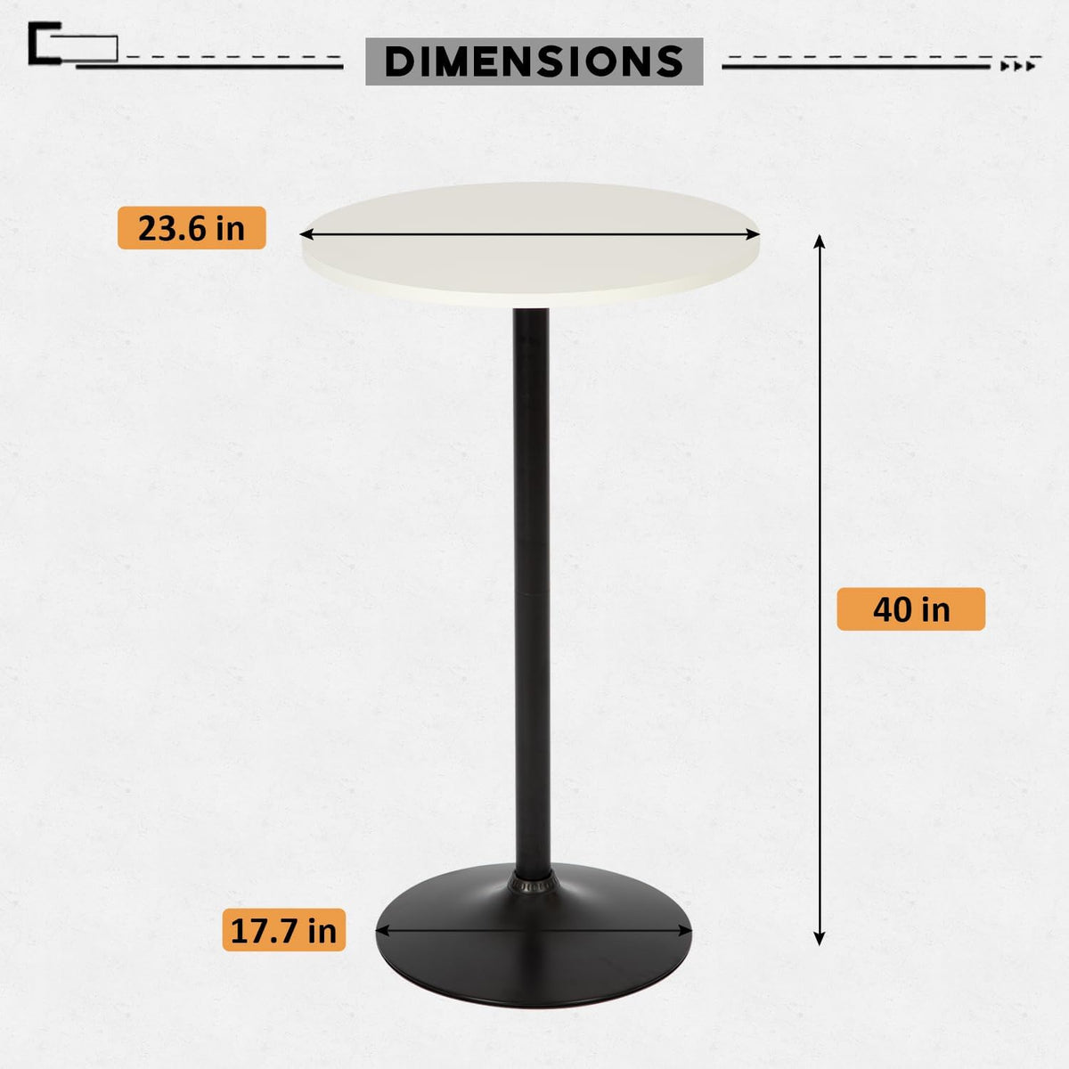 FDW Pub Table 40 Inch Height Cocktail Table Round Bistro Bar Table for Home and Kitchen Dining