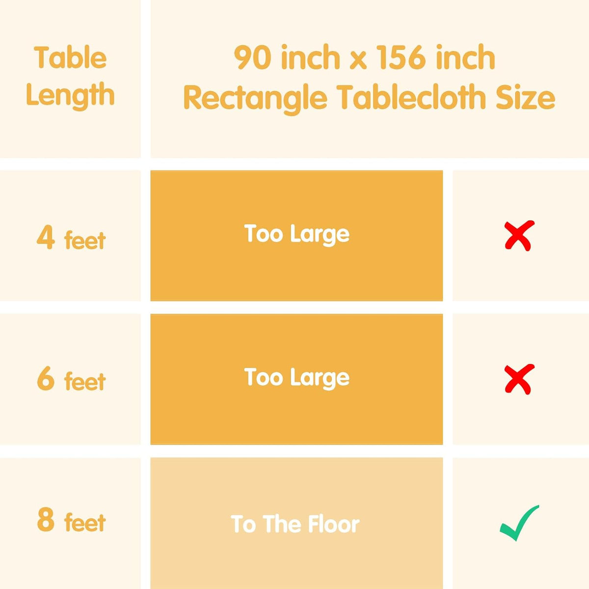 BRILLMAX 6 Pack Ivory Tablecloths 90x156 Inch for 8ft Rectangle Tables
