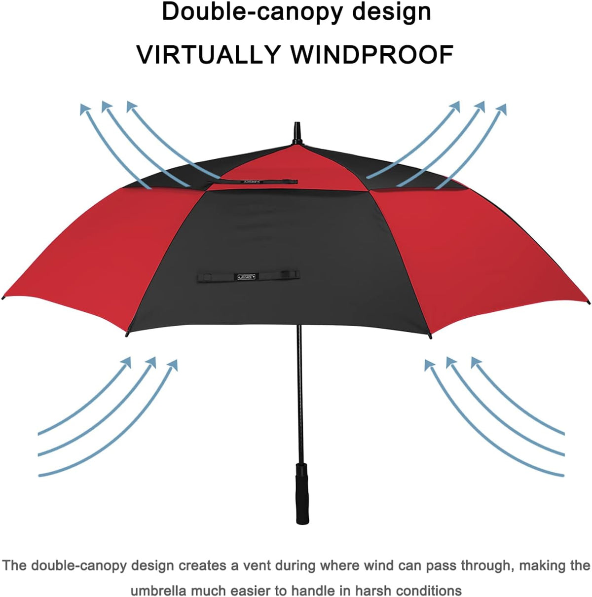 g4free 47/54/62/68/72 inch golf umbrella windproof auto open, side view