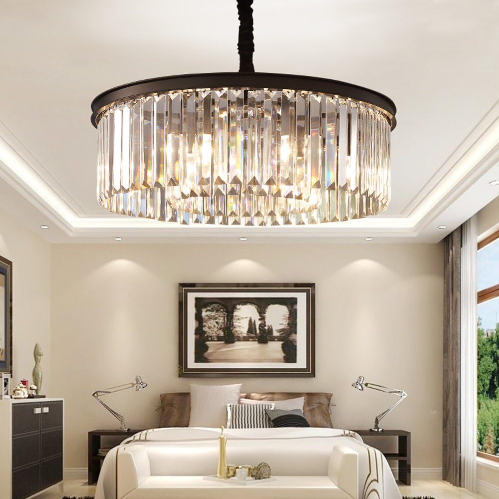 Crystal Chandeliers Modern Contemporary Ceiling Lights Fixtures Pendant Lighting Dining Room Living Room Chandelier D21.6 H7.1