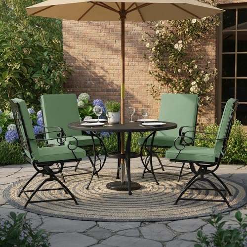 Summsun Patio Dining Chair Cushions 4-Pack, 20 x 20 Inch, Sage Green