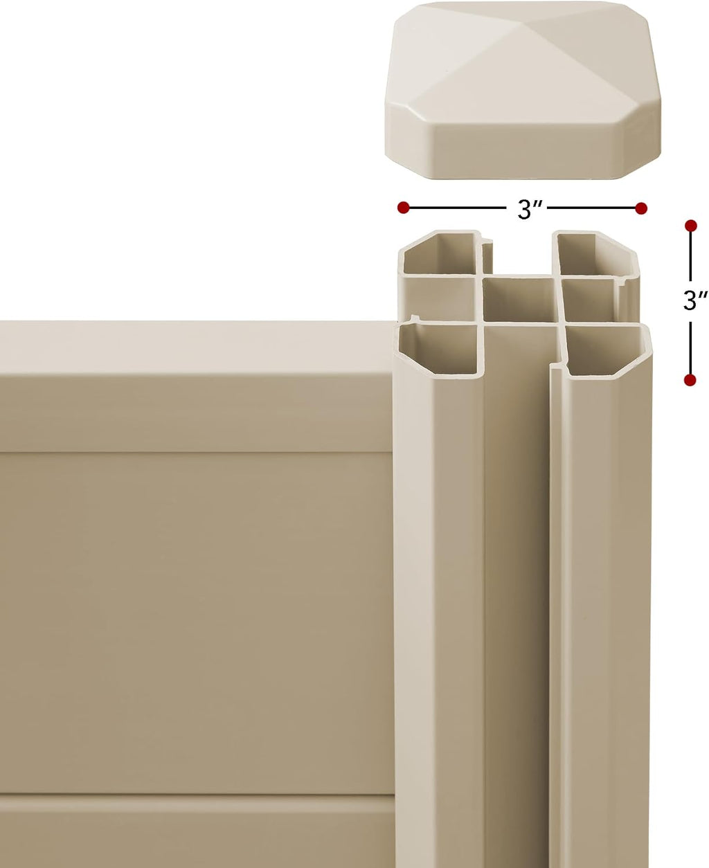 Casafield 48" x 48" Privacy Screen - Outdoor Vinyl Fence Panel Enclosure for AC/Trash Bins/Pool Equipment - Tan