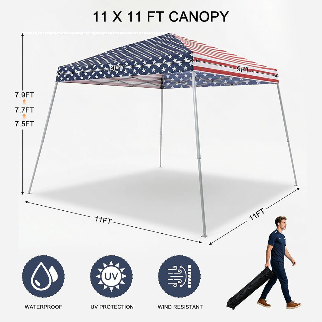 11 ft pop up canopy tent, outdoor easy, close-up detail