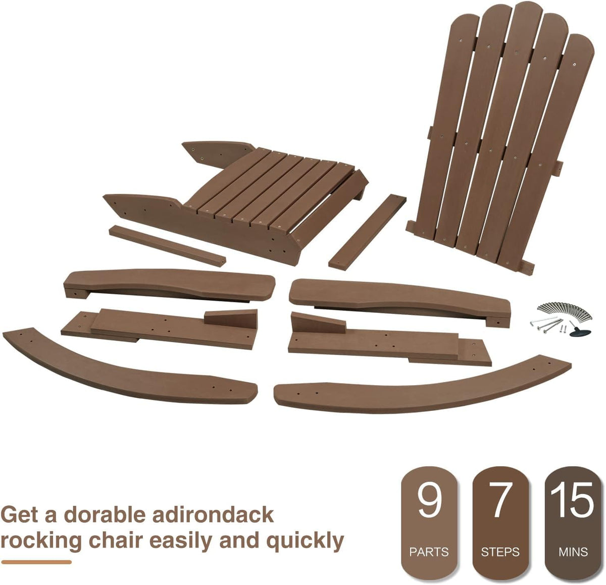 psilvam hdpe adirondack patio rocking chair set of on a desk or shelf