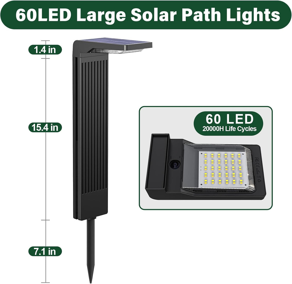COXSENI Solar Pathway Lights Outdoor Warm/Cool White, 4Pack