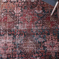 SAFAVIEH Washable Rug Tucson Collection - 8' x 10', Rust & Green, Slip Resistant & Easy to Clean, Ideal for Living Room, Bedroom, Dining Space (TSN114P)