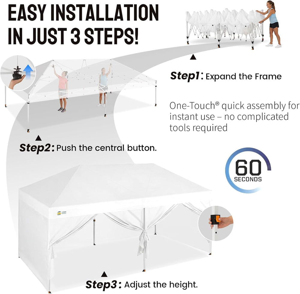 CROWN SHADES 10x20 Pop Up Canopy Tent, Event Shelter, White