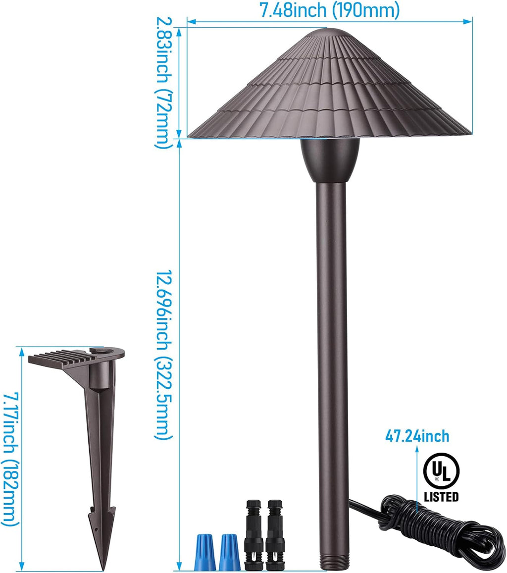 LEONLITE 4-Pack 5CCT LED Low Voltage Landscape Path Lights, 12-24V AC/DC
