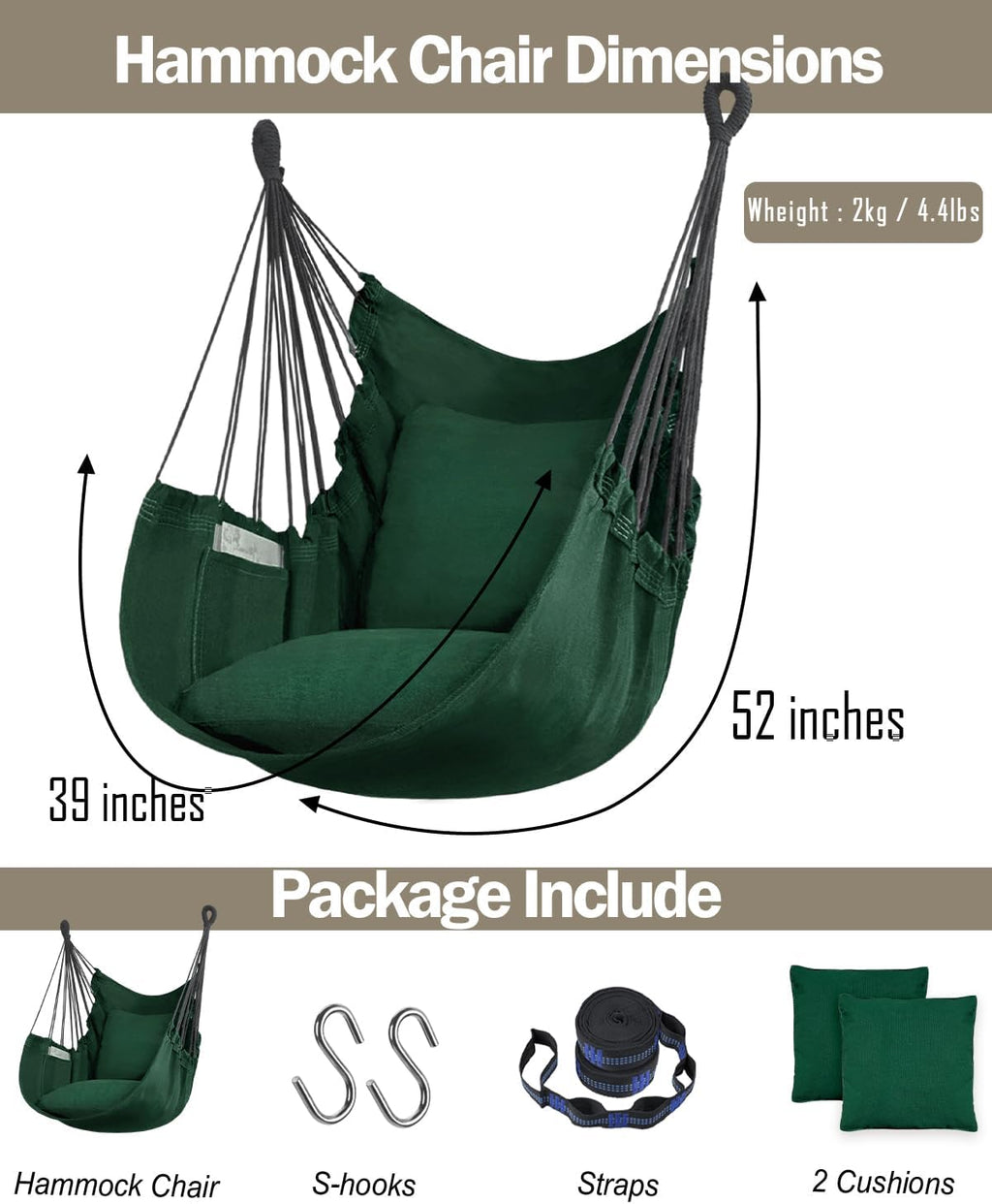 halalona hammock chair hanging hammock chair rope swing, package contents