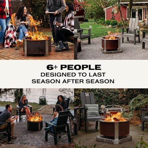 Breeo X Series 24 - Corten Steel Smokeless Fire Pit for Outside - 27.5 in