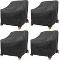 Adirondack Chair Covers 4 Pack - Waterproof Outdoor Chair Covers (32"L x 35"D x 36"H, Black) for Patio Furniture Non Fading