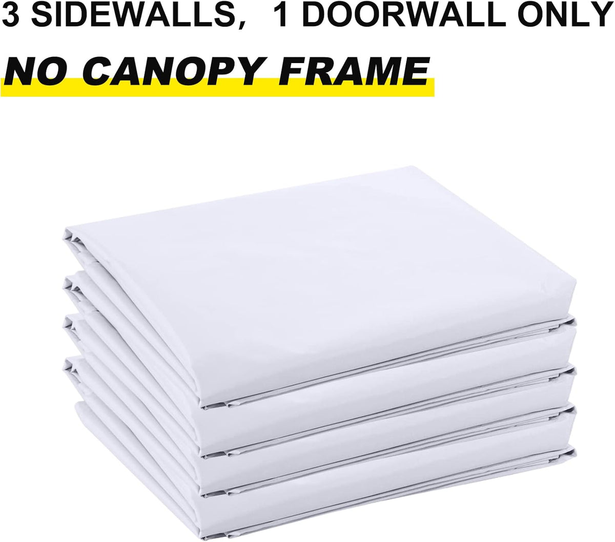ABCCANOPY Canopy Side Wall Set 10x10,4 Walls Only No Frame and Top White