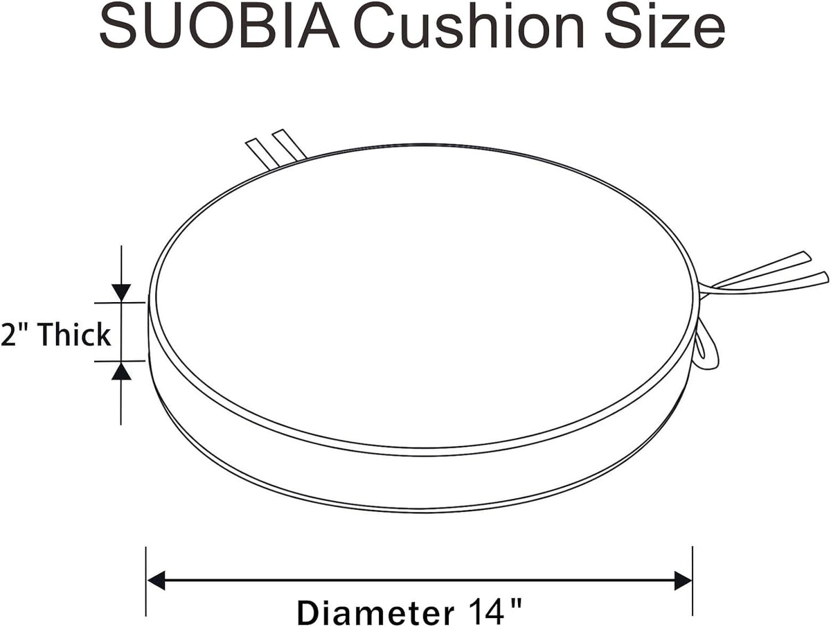 outdoor diameter 14 inch round bistro chair cushion, close-up detail