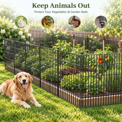 No Dig Garden Fence Outdoor for Yard, 32in (H) x 11.8ft(L)