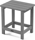 Square Outdoor Side Table, Patio End Table for Adirondack Chair, Gray