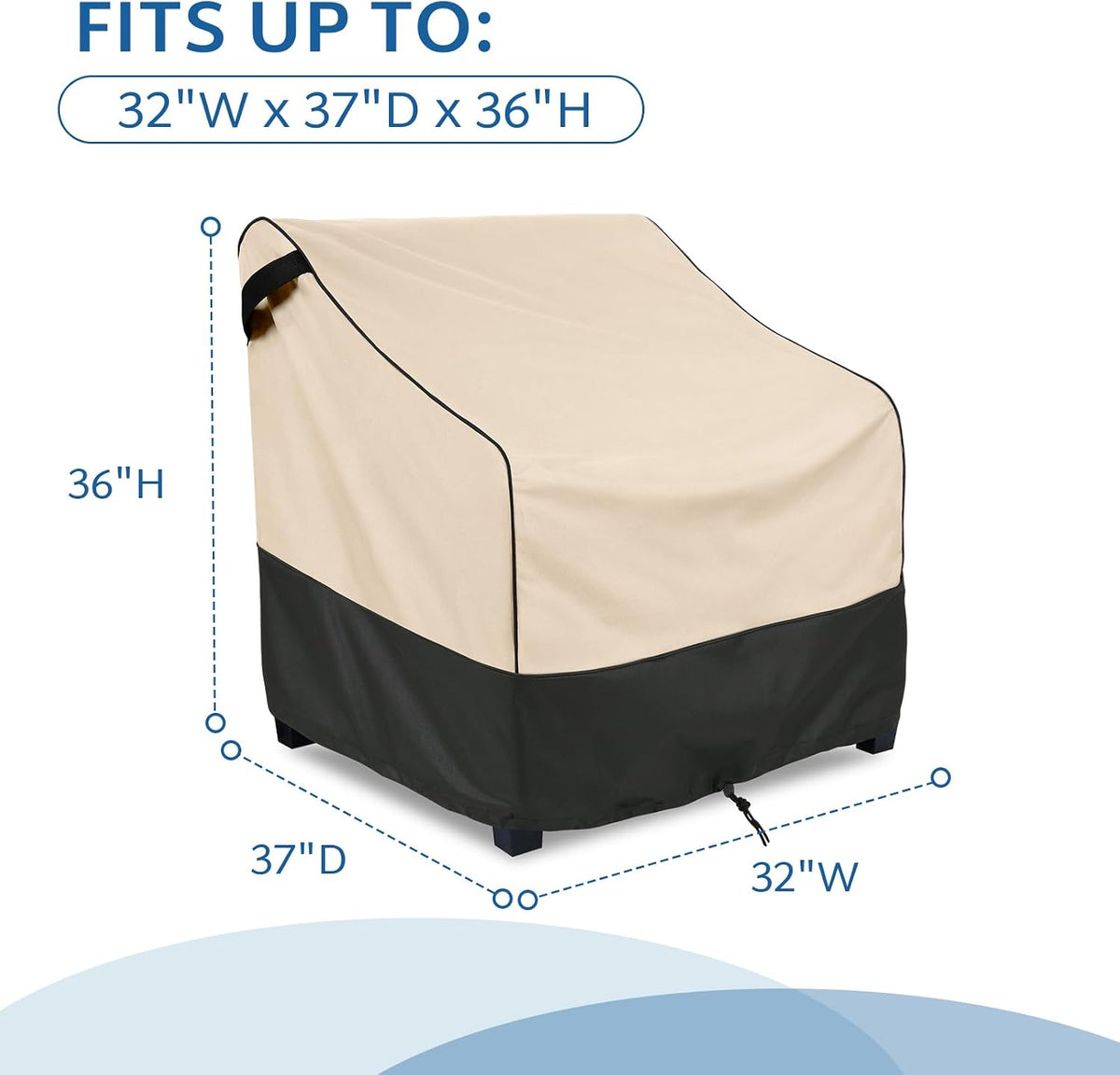 FORSPARK Outdoor Chair Covers Waterproof, Patio Chair Cover Fit 32x37x36 in