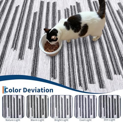 GarveeHome 5x7 Non Slip Striped Area Rug for Living Room Bedroom Classroom