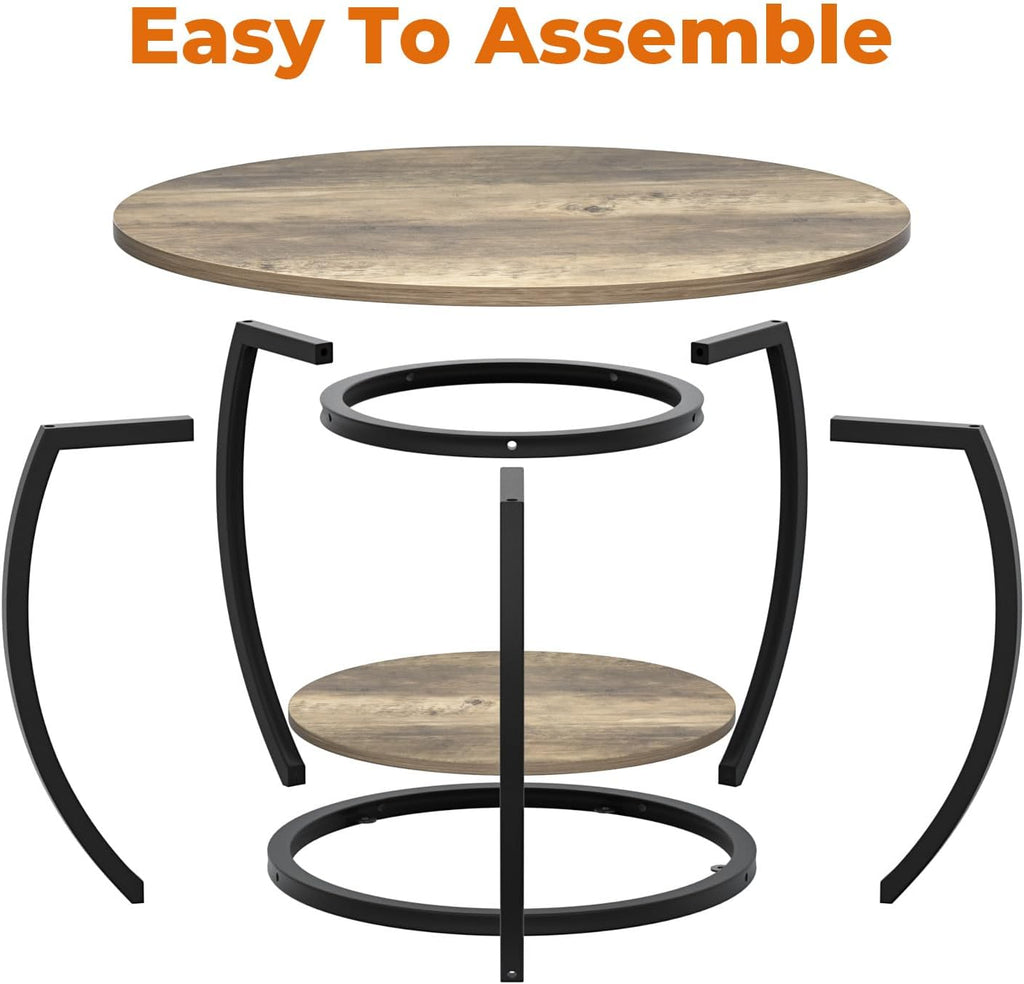 GreenForest Small Round Coffee Table Living Room