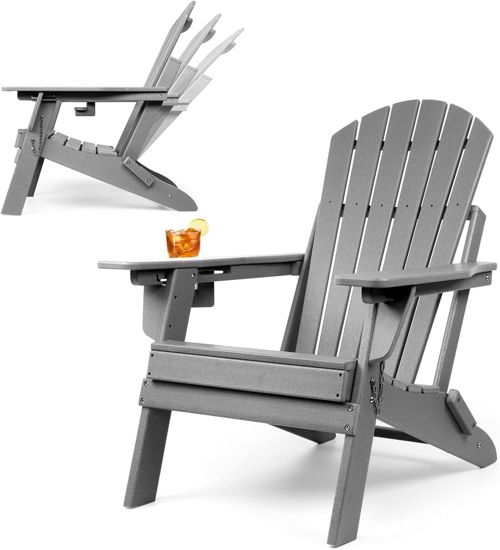 FUNBERRY Oversized Folding Adirondack Chair with Adjustable Backrest 400LBS