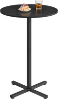 VASAGLE Round Bar Table, High Top Bar Pub Table, Metal Frame and Cross Base