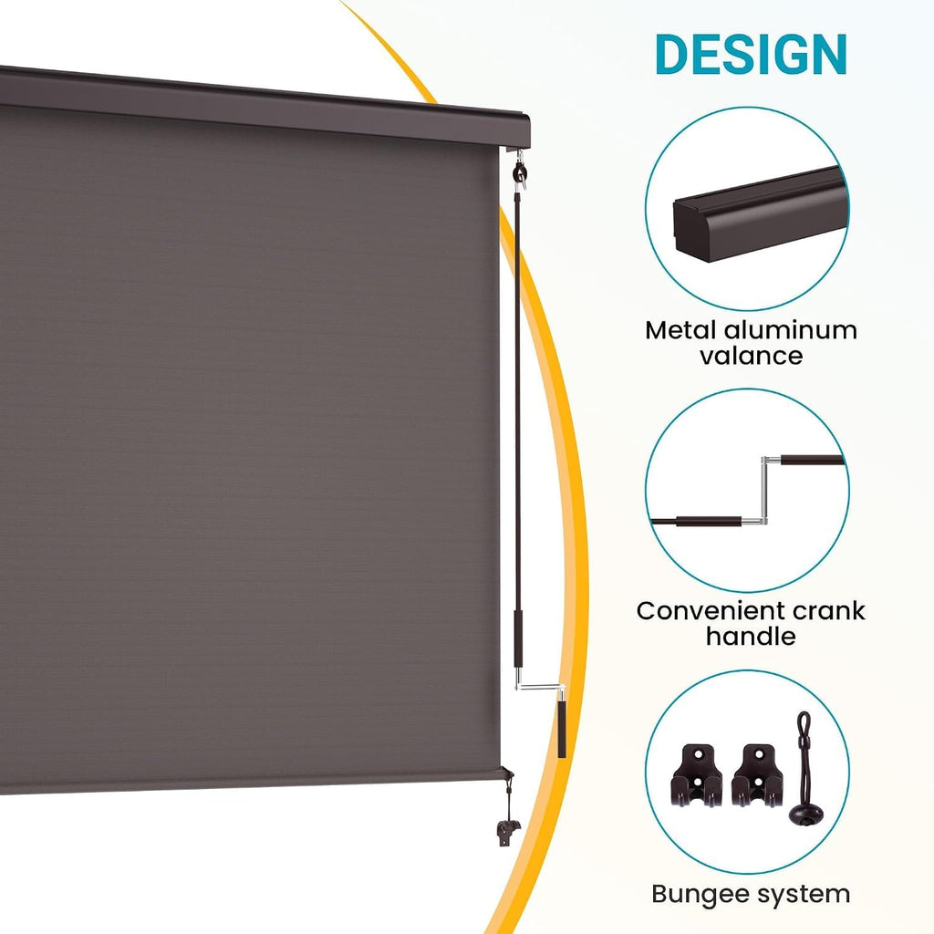 10'W x 8'H Integrated Outdoor Roller Shade for Sun & Privacy Protection
